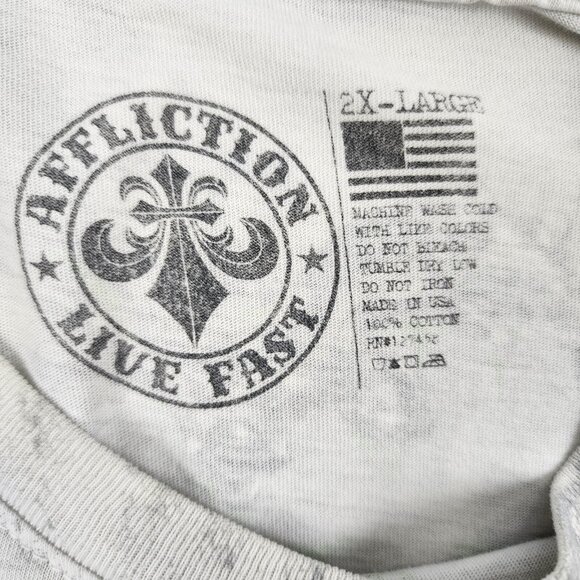 Affliction Shirt Men L Multicolor Graphic Phoenix Tried True Trademark Tee USA - Picture 3 of 8